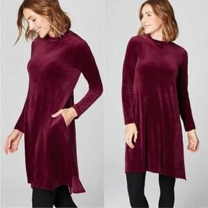 J. Jill Burgundy Long Sleeve Dress